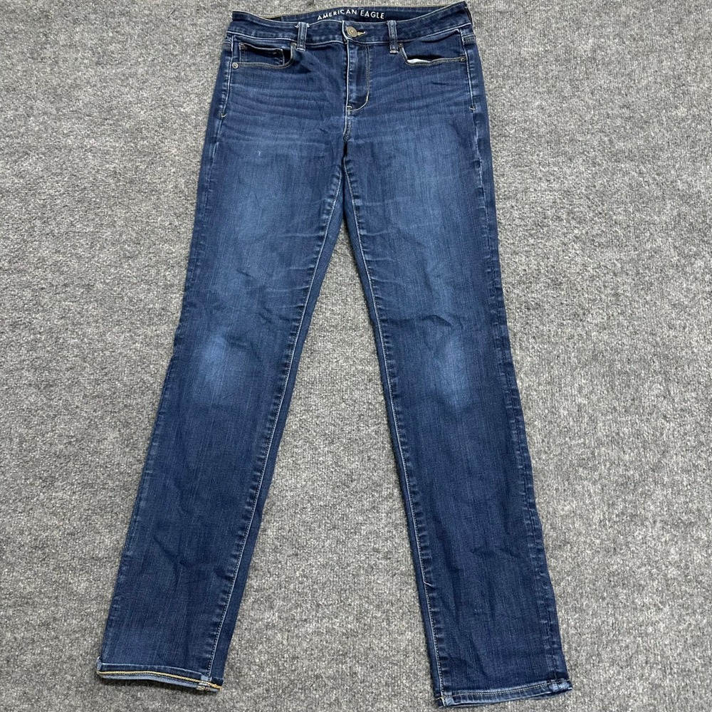 American Eagle Jeans Womens Size 10 Long Dark Wash Skinny Stretch Denim Casual